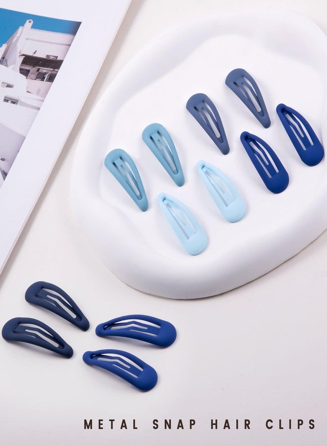 Cptots Small Hair Barrettes For Women No Slip Metal Snap Clips For Thin And Fine Hair,Matte Multiple Blue,20 PCS,1.97 x 0.5 Inch. - Image 3
